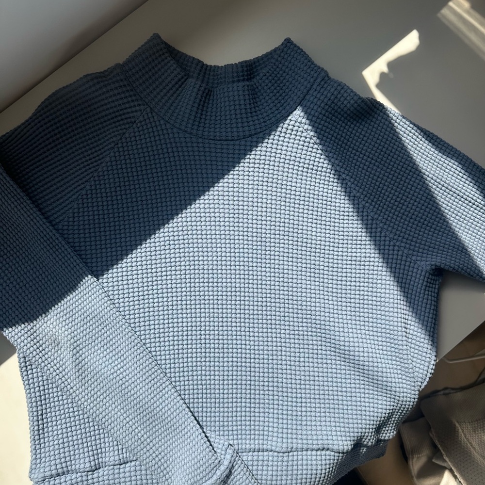 The North Face Light Blue Waffle Knit Sweater